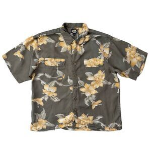Tommy Bahama Mens XL Rayon Floral Hawaiian Button-Down Short Sleeve Shirt